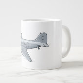 マンガのレトロ飛行機 ジャンボコーヒーマグカップ (正面右)
