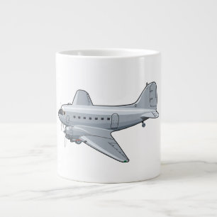 マンガのレトロ飛行機 ジャンボコーヒーマグカップ