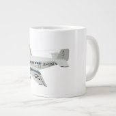 マンガのレトロ飛行機 ジャンボコーヒーマグカップ (正面右)