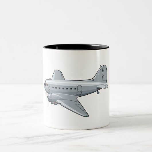 マンガのレトロ飛行機 ツートーンマグカップ (中央)