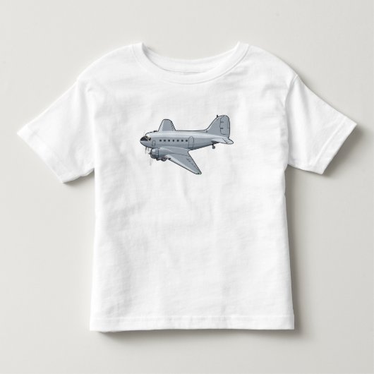 マンガのレトロ飛行機 トドラーTシャツ (正面)