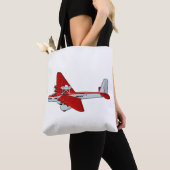 マンガのレトロ飛行機 トートバッグ (クローズアップ)