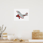 マンガのレトロ飛行機 ポスター (キッチン)