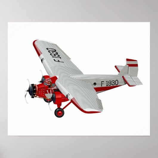 マンガのレトロ飛行機 ポスター (正面)