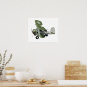 マンガのレトロ飛行機 ポスター (キッチン)