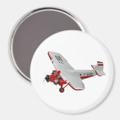 マンガのレトロ飛行機 マグネット (正面/裏面)