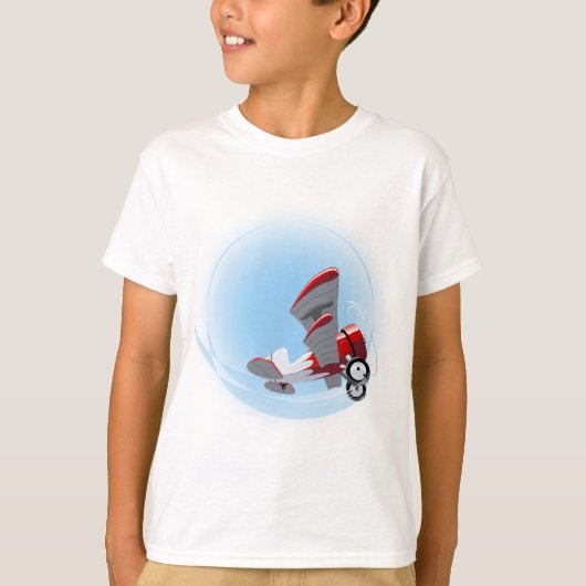 マンガのレトロ飛行機 Tシャツ (正面)