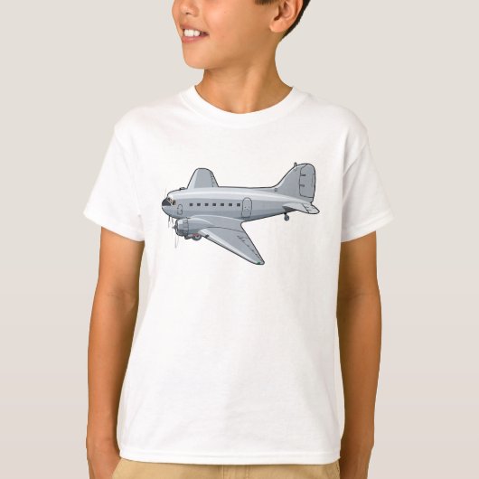 マンガのレトロ飛行機 Tシャツ (正面)