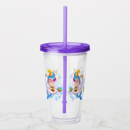 マンガの人魚とユニコーンカスタム アクリルタンブラー (右)