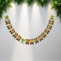 マンガの先史時代の恐竜パーティーのバンティングバナー