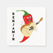 マンガの唐辛子遊のギターパーソナライズされた スタンダードカクテルナプキン (正面)