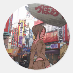 マンガの女の子大阪 ラウンドシール