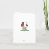 マンガの子犬とハートありがとう サンキューカード (裏面)