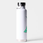 マンガの微笑みを浮かべているサメのミント・ブルー・グリーン海 ウォーターボトル (右面)