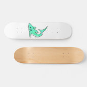 マンガの微笑みを浮かべているサメのミント・ブルー・グリーン海 スケートボード (横)