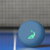 マンガの微笑みを浮かべているサメのミント・ブルー・グリーン海 卓球ボール (ネット)