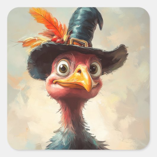 マンガの感謝祭トルコ スクエアシール (正面)