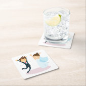 マンガの新婦結婚と新郎 スクエアペーパーコースター (インサイチュ)