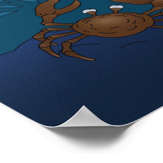 マンガの潜水艦の少年の海底動物の怪物 ポスター (角)