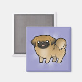 マンガの牡丹（子犬の切り身） マグネット (正面/裏面)