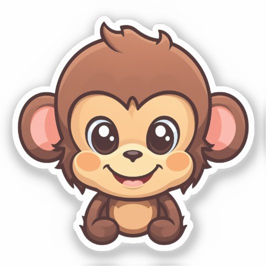 マンガの猿 シール (正面)