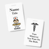 マンガの男性ナースのバカスタマイズッジ！ バッジ (正面＆裏面)