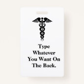 マンガの男性ナースのバカスタマイズッジ！ バッジ (裏面)