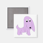 マンガの紫の犬のプかわいらしーチ マグネット (正面/裏面)