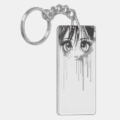 マンガの絵を描視線の少女 キーホルダー (正面左)