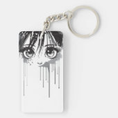 マンガの絵を描視線の少女 キーホルダー (裏面)