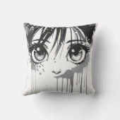 マンガの絵を描視線の少女 クッション (裏面)