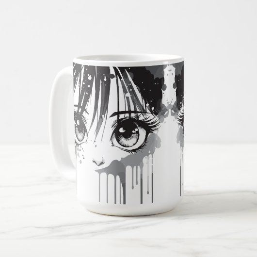 マンガの絵を描視線の少女 コーヒーマグカップ (正面左)