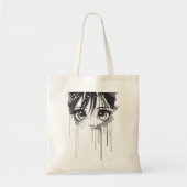 マンガの絵を描視線の少女 トートバッグ (正面)
