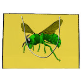 マンガの緑とライムのスズメバチ ラージペーパーバッグ (裏面)