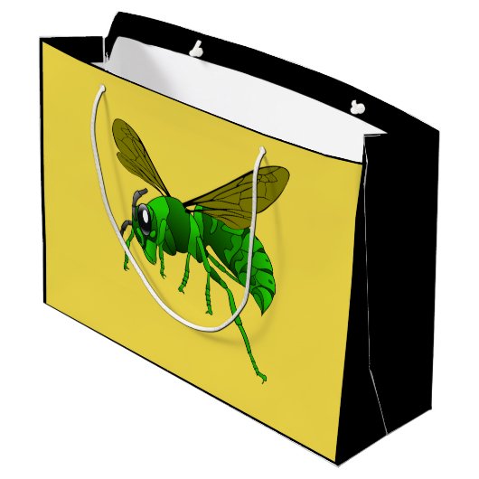 マンガの緑とライムのスズメバチ ラージペーパーバッグ (裏面アングル)