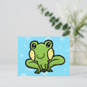マンガの緑の斑点のあるカエル ポストカード (スタンド正面)