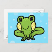マンガの緑の斑点のあるカエル ポストカード (正面/裏面)