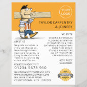 マンガの職人、大工、大工広告の チラシ (正面)