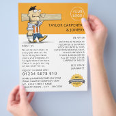 マンガの職人、大工、大工広告の チラシ (手)