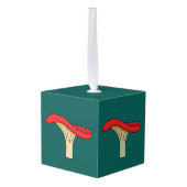 マンガの赤いキノコ キューブオーナメント (裏面アングル)