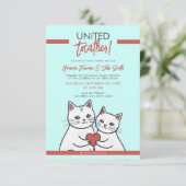 マンガの赤お洒落猫と白結婚猫 招待状 (スタンド正面)