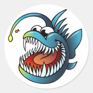 マンガの釣り魚 ラウンドシール
