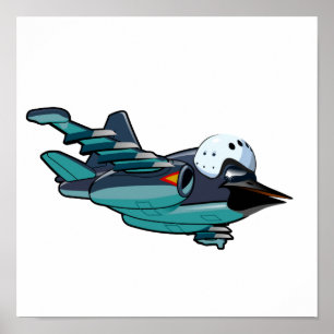 マンガの鳥の飛行機 ポスター