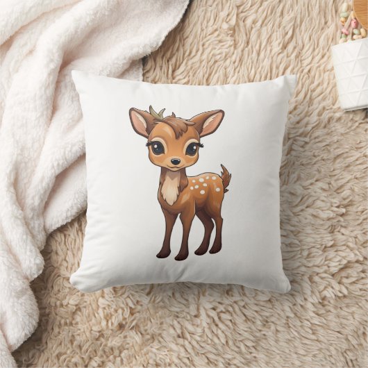 マンガの鹿イラストレーション クッション (ブランケット)