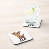 マンガの鹿イラストレーション コースター (右側)