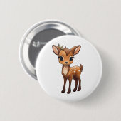 マンガの鹿イラストレーション 缶バッジ (正面&裏面)