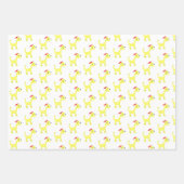 マンガの黄色いプードルポッシュポーズクリスマス ラッピングペーパーシート (正面2)