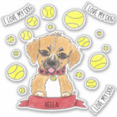 マンガの黄金の羊飼いとテニスボール シール (正面)