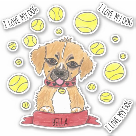 マンガの黄金の羊飼いとテニスボール シール (正面)