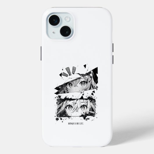マンガは私の人生アニメの目グリッチアート Case-Mate iPhoneケース (裏面)